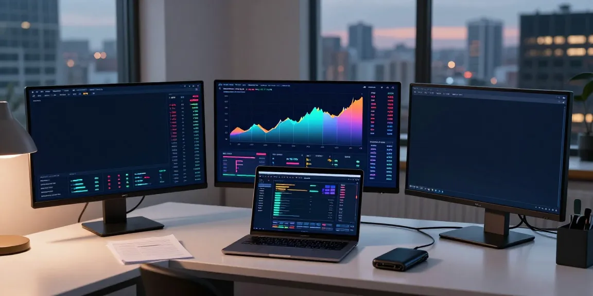 Watch live Bitcoin trading with advanced cryptocurrency charts and DeFi platforms in an organized workspace.