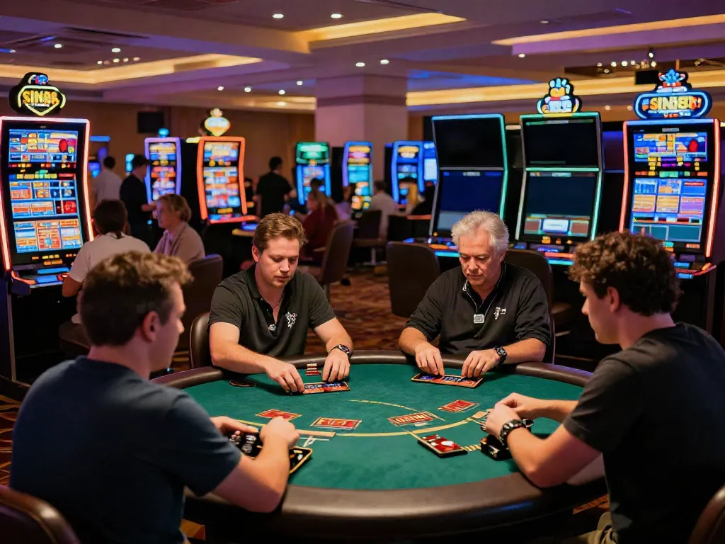 Players enjoying various games at SIN88 casino, showcasing the vibrant atmosphere and excitement.