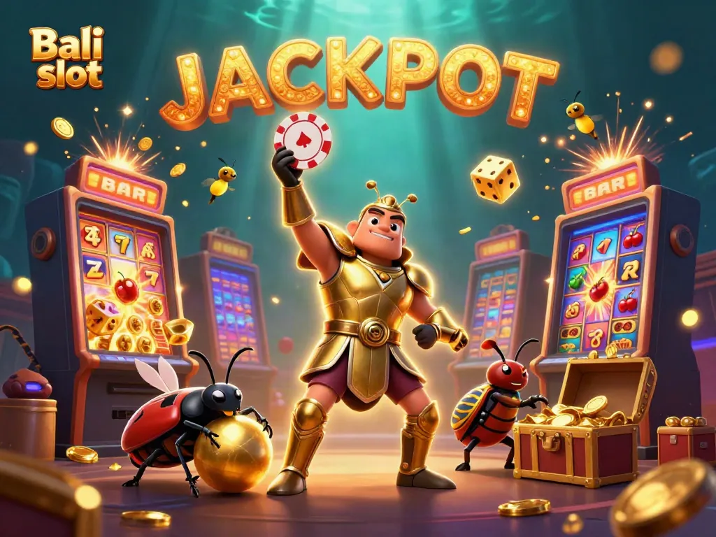 Experience the excitement of Bali slot with vibrant characters, jackpot elements, and a dynamic casino atmosphere.