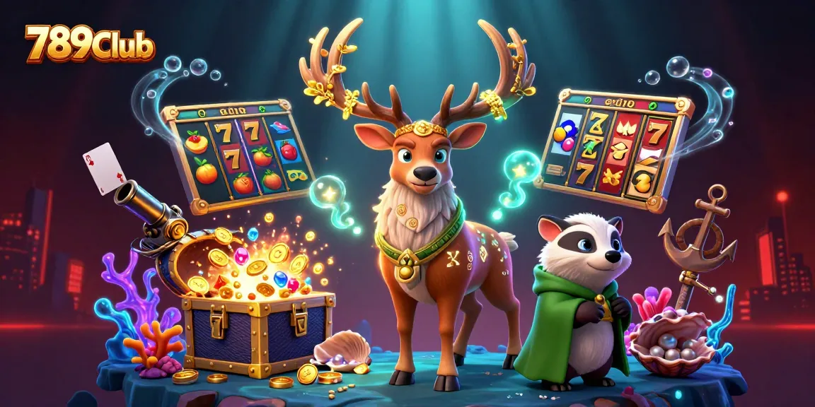 Experience the online excitement as 789Club showcases vibrant casino elements in a magical setting.